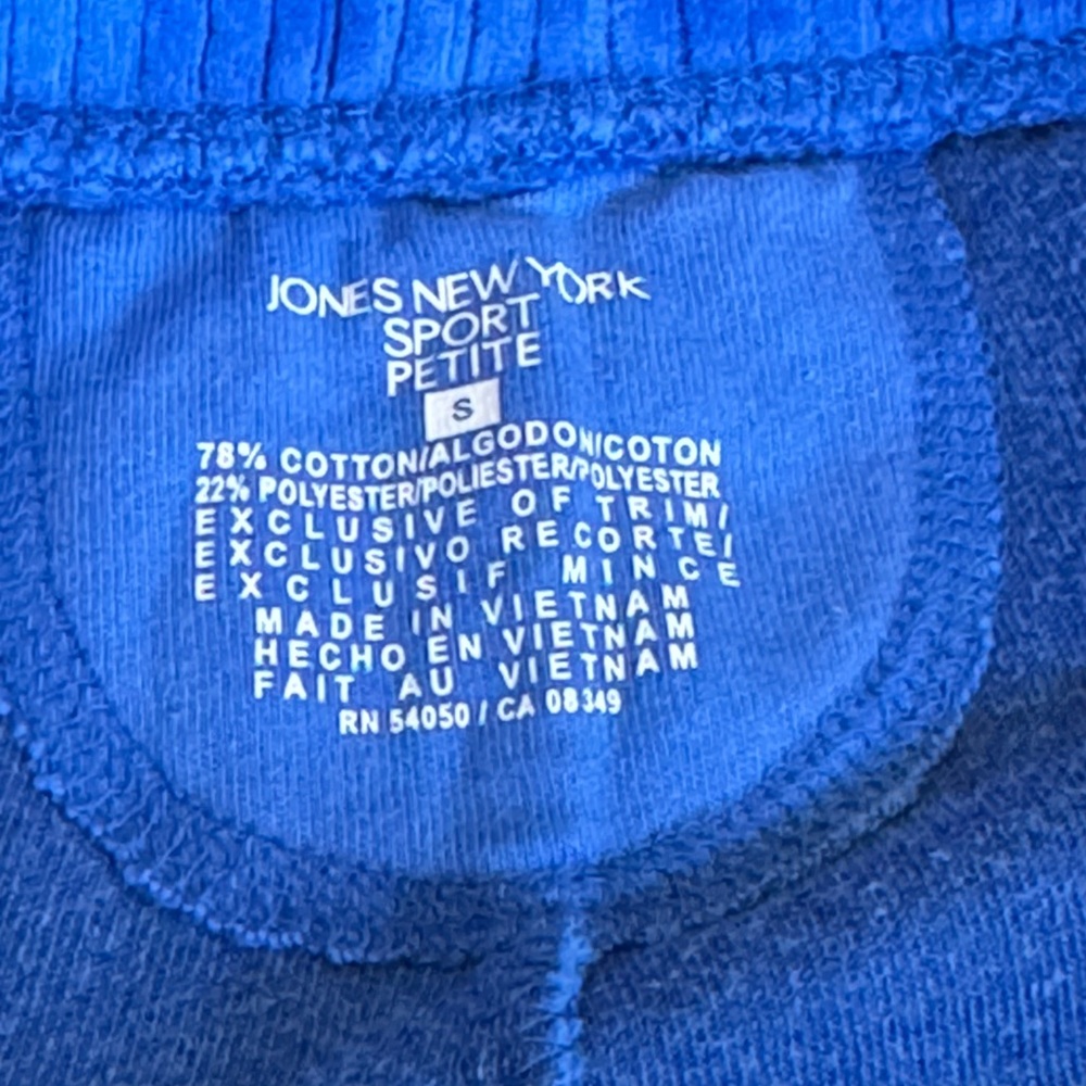 JONES NEW YORK blue velour pants, S, EUC - Picture 5 of 5